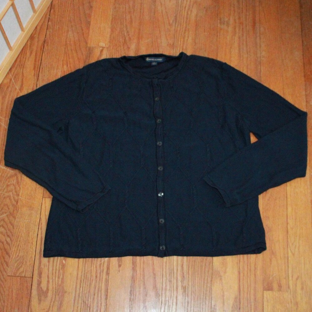 Brooks Brothers Textured Lines Button Down Cardigan